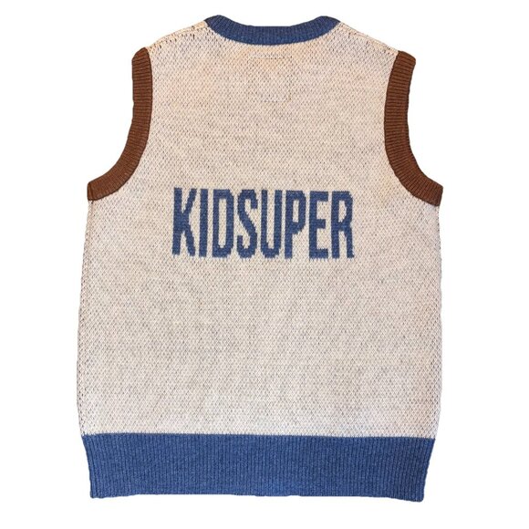 KidSuper Studios Face Wool Sweater Vest Multicolor Men’s Sz S RARE EUC - Picture 3 of 10